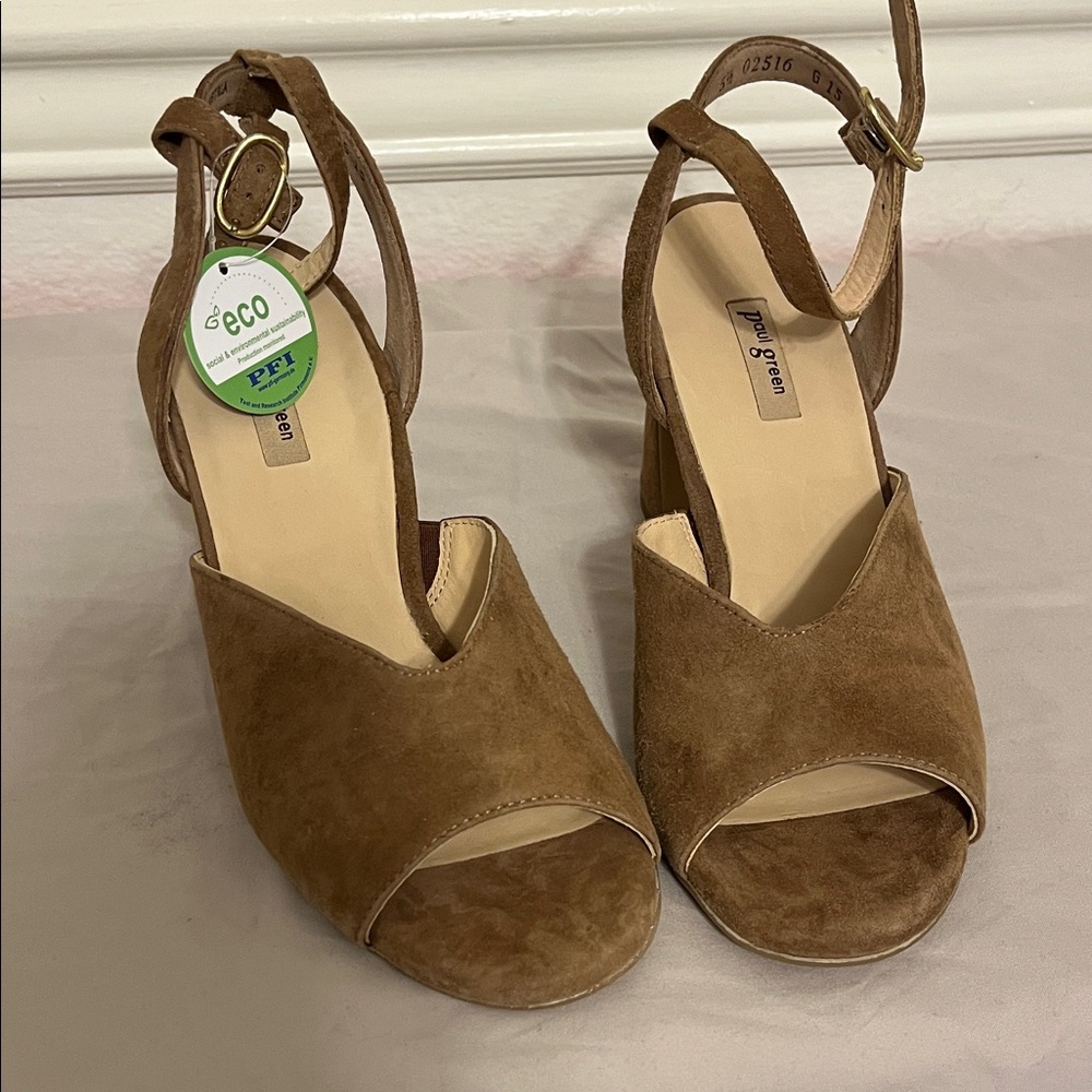 Paul Green Women's Light Brown Suede Heels